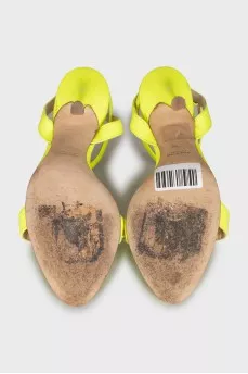 Yellow patent leather sandals