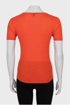 Orange cashmere silk t-shirt