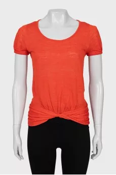 Silk and linen t-shirt