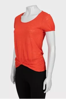 Silk and linen t-shirt