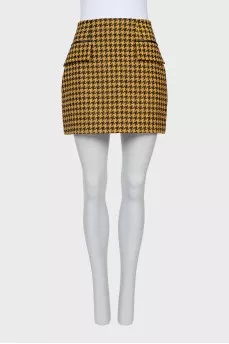 Mini skirt in houndstooth print