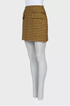 Mini skirt in houndstooth print