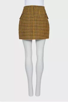 Mini skirt in houndstooth print