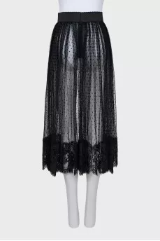 Transparent skirt with lace