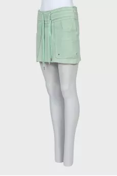 Suede skirt with patch pockets