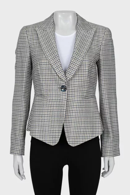 Houndstooth fitted jacket