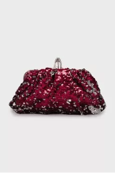 Two-tone sequin clutch