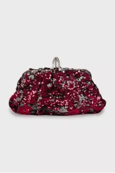 Two-tone sequin clutch