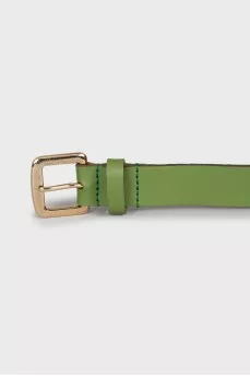 Green leather belt