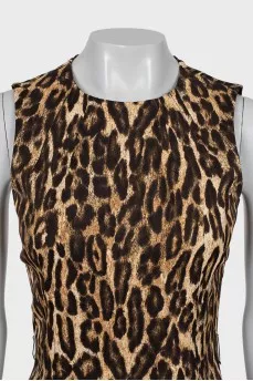 Fitted dress in leopard print
