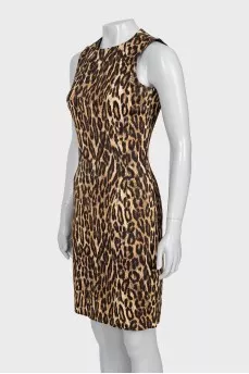 Fitted dress in leopard print