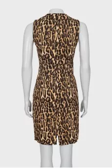 Fitted dress in leopard print