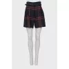Straight cut shorts with belt
