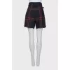 Straight cut shorts with belt