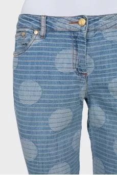Skinny polka dot jeans