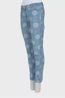 Skinny polka dot jeans