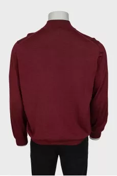 Men's red cashmere and silk turtleneck