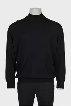 Men's black wool turtleneck