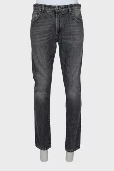 Men's distressed grey jeans