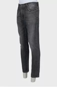 Men's distressed grey jeans