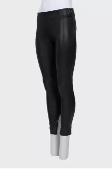Leather pants with side zip