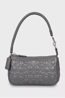 Leather bag with branded embossing