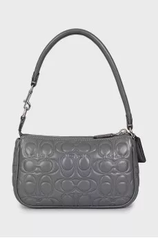 Leather bag with branded embossing