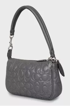 Leather bag with branded embossing