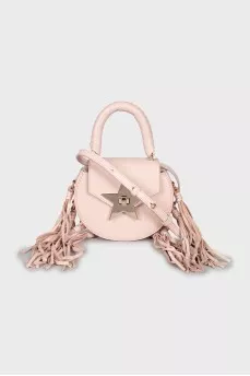 Leather bag with fringe