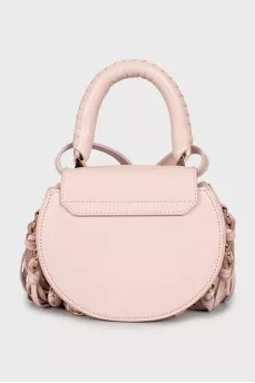 Leather bag with fringe