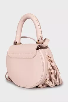 Leather bag with fringe