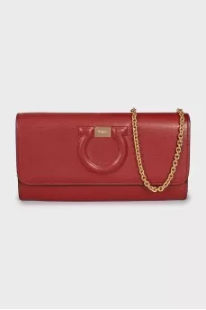 Red leather clutch