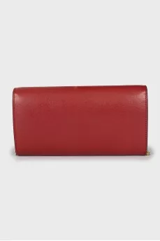 Red leather clutch