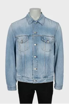 Men's Denim Jacket with Embroidery on the Back
