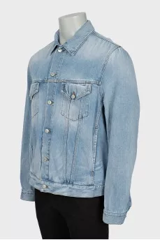 Men's Denim Jacket with Embroidery on the Back