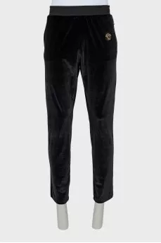 Men's velvet trousers with pockets