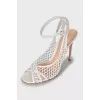 Fishnet stiletto sandals