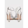 Fishnet stiletto sandals