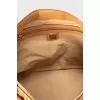 Leather bag with signature print