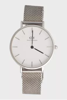 Silver watch on bracelet