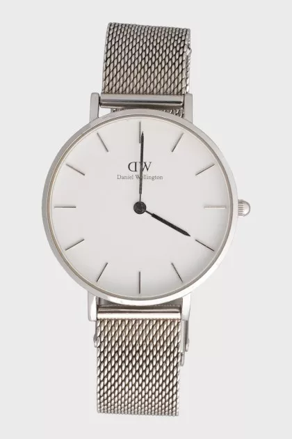 Silver watch on bracelet