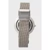 Silver watch on bracelet