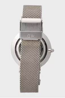Silver watch on bracelet