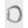 Silver watch on bracelet