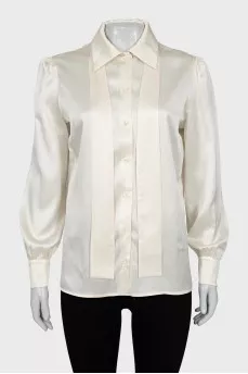Silk blouse with bow