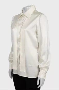 Silk blouse with bow