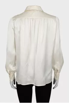 Silk blouse with bow