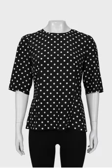 Black polka dot blouse