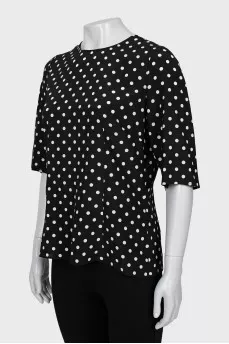 Black polka dot blouse