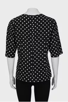 Black polka dot blouse